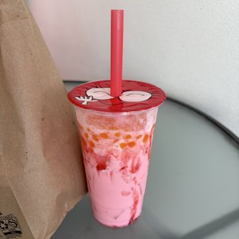 Master Homemade Donuts - Strawberry Bobba tea with passion fruit popping pearls. - Donuts Near Me - Cocoa, Florida Master Homemade Donuts - Strawberry Bobba tea with passion fruit popping pearls. - Donuts Near Me - Cocoa, Florida