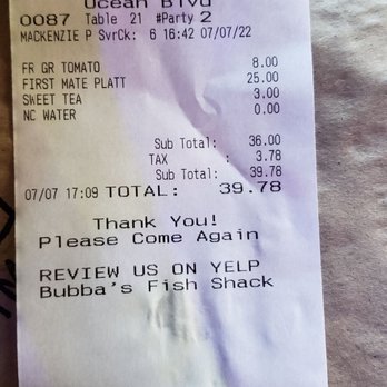 Bubba's Fish Shack - 2022-July, 7th - Seafood Near Me - Surfside Beach, South Carolina