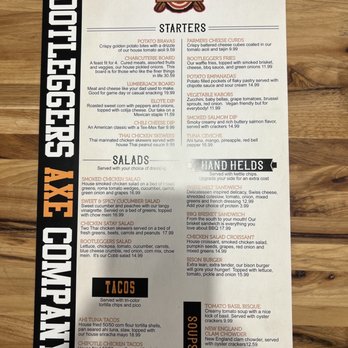 Bootlegger's Axe Co - Menu - front - Axe Throwing Near Me - Port Huron, Michigan