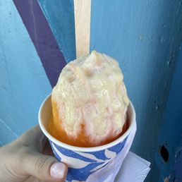 Lilikoi + Li Hung Mui with condensed milk and mochi