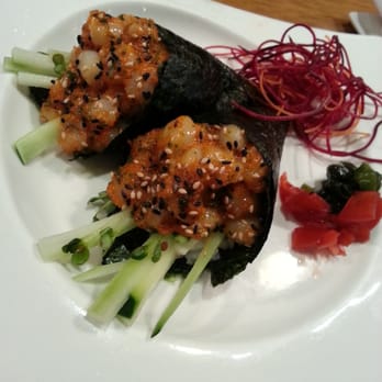 Densetsu - Spicy scallop handroll. Yummmmm - Japanese Near Me - Plano, Texas Densetsu - Spicy scallop handroll. Yummmmm - Japanese Near Me - Plano, Texas