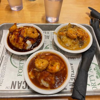 Forty Acres Soul Kitchen - Flight Grits (GF) - a flight of shrimp & grits! - Southern Near Me - Grand Rapids, Michigan Forty Acres Soul Kitchen - Flight Grits (GF) - a flight of shrimp & grits! - Southern Near Me - Grand Rapids, Michigan