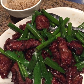 P.F. Chang's - Mongolian Beef with scallions and brown rice . Delish - Chinese Near Me - Princeton, New Jersey P.F. Chang's - Mongolian Beef with scallions and brown rice . Delish - Chinese Near Me - Princeton, New Jersey