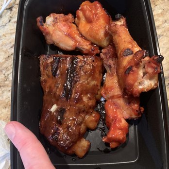 Luxe Bar & Grill - $17 worth of ribs & wings! The saddest plate of ribs/wings that has ever existed. Included my finger as a size reference :( - Burgers Near Me - Birmingham, Michigan Luxe Bar & Grill - $17 worth of ribs & wings! The saddest plate of ribs/wings that has ever existed. Included my finger as a size reference :( - Burgers Near Me - Birmingham, Michigan