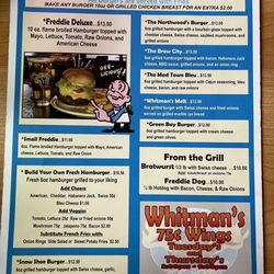 Whitman's Bar & Grill - Menu