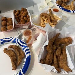 Family Fish Market - Delicious catfish, hush puppies, okra and more. New owners but food is as good or better than Mr. Kim.