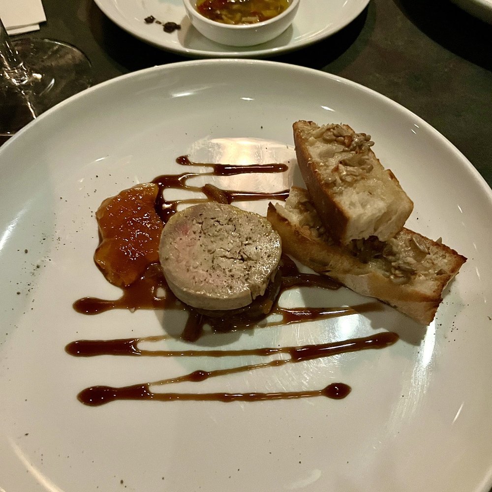 Off the menu chilled foie gras appetizer. Outstanding flavors! Off the menu chilled foie gras appetizer. Outstanding flavors!