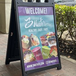 3Natives - Sidewalk sign