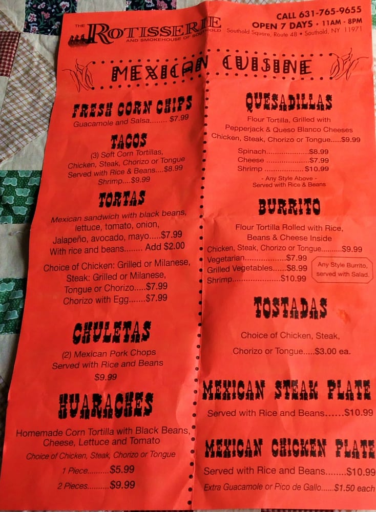 THE ROTISSERIE AND SMOKEHOUSE OF SOUTHOLD Updated October 2024 11