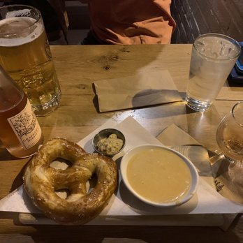 Kardinal Hall - Bavarian Pretzel with Beer Cheese - Beer Gardens Near Me - Charlottesville, Virginia Kardinal Hall - Bavarian Pretzel with Beer Cheese - Beer Gardens Near Me - Charlottesville, Virginia