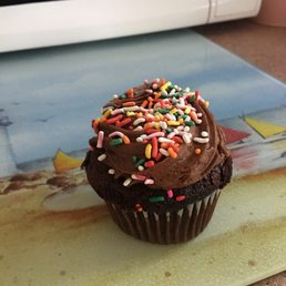 Chocolate frosted cupcake