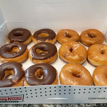 Krispy Kreme - Half glazed Half Chocolate Glazed - Donuts Near Me - North Myrtle Beach, South Carolina Krispy Kreme - Half glazed Half Chocolate Glazed - Donuts Near Me - North Myrtle Beach, South Carolina