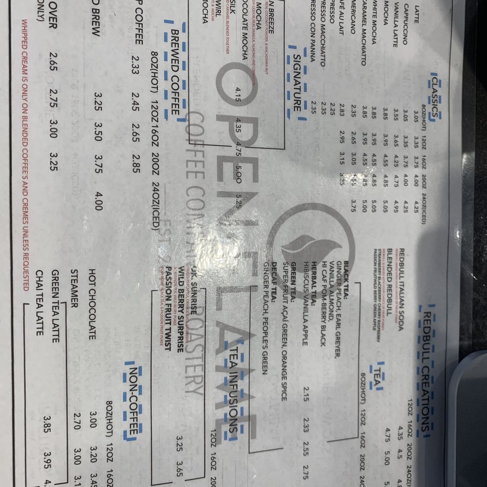 Open Flame - Menu - Coffee Roasteries Near Me - Midwest City, Oklahoma