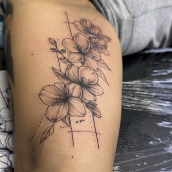 Guru Tattoo - Cherry Blossom Fine Line - Tattoo Near Me - San Diego, California