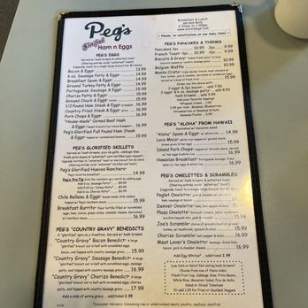 Peg's Glorified Ham N Eggs - Menu - Breakfast & Brunch Near Me - Reno, Nevada Peg's Glorified Ham N Eggs - Menu - Breakfast & Brunch Near Me - Reno, Nevada