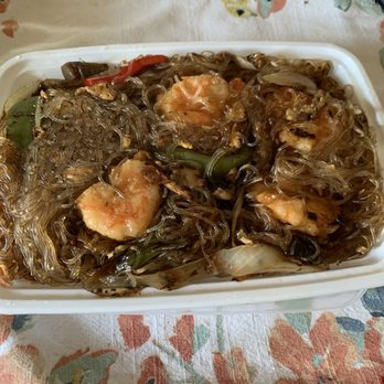 Halal Lemongrass Express - Pad WooSen with shrimp. - Thai Near Me - Lake Grove, New York Halal Lemongrass Express - Pad WooSen with shrimp. - Thai Near Me - Lake Grove, New York