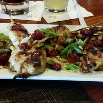 Seasons 52 - Cider-Glazed Grilled Chicken Skewers... - New American Near Me - Jacksonville, Florida Seasons 52 - Cider-Glazed Grilled Chicken Skewers... - New American Near Me - Jacksonville, Florida