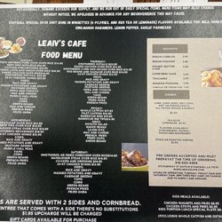LeaIV’s Cafe - Excellent Menu