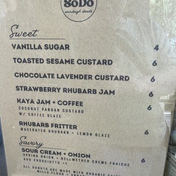 SoDo Donuts - Menu at the SoDo Donuts pop-up at Flowerland in Albany. - Donuts Near Me - Berkeley, California