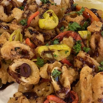 Wine & Cheese - Mediterranean Calamari. Good but COLD - Italian Near Me - North Providence, Rhode Island Wine & Cheese - Mediterranean Calamari. Good but COLD - Italian Near Me - North Providence, Rhode Island
