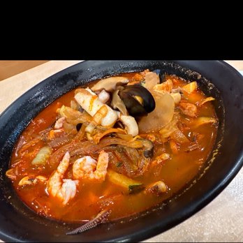 JoongHwaRu - a bowl of stew with seafood and mushrooms - Korean Near Me - Los Angeles, California JoongHwaRu - a bowl of stew with seafood and mushrooms - Korean Near Me - Los Angeles, California