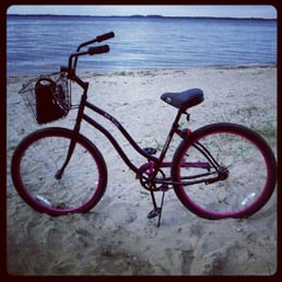 Beach cruiser purchased from Kranky Cycle at the free beach on the Highlands side of the Henry Hudson trail. Beach cruiser purchased from Kranky Cycle at the free beach on the Highlands side of the Henry Hudson trail.
