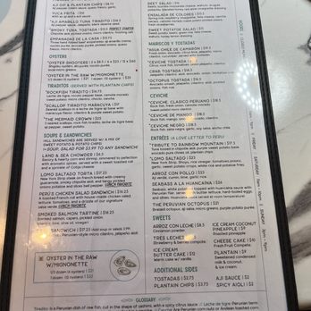 Octopus Peru - Menu side 2 - Seafood Near Me - Sacramento, California
