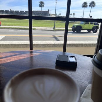 City Perks Coffee - Pumpkin latte and my view is amazing:) - Coffee & Tea Near Me - St. Augustine, Florida