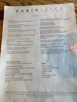 Menu photo 5 Cabin Juice Elevated Eatery & Bar Breckenridge, CO