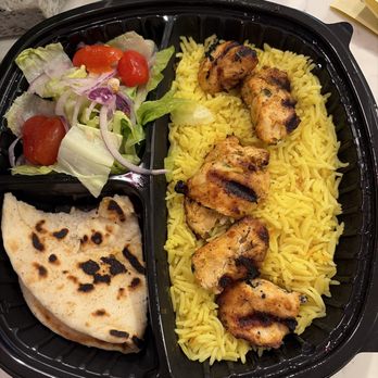 The Kebab Shop - Chicken kebab plate with softened rice and salad - Mediterranean Near Me - Concord, California The Kebab Shop - Chicken kebab plate with softened rice and salad - Mediterranean Near Me - Concord, California