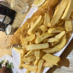 Sutton & Sons - Haddock fish and chips enough for two people.