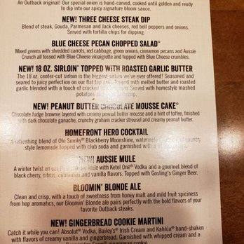 Outback Steakhouse - New menu options - Steakhouses Near Me - Annapolis, Maryland