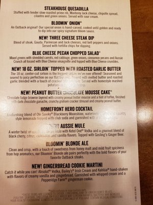 Menu photo 2 Outback Steakhouse Annapolis, MD Menu photo 2 Outback Steakhouse Annapolis, MD