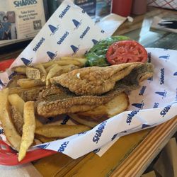 Sharky's - Grouper sandwich and fries