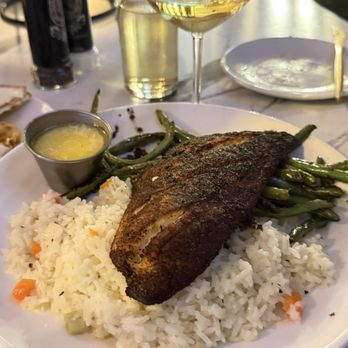 Maple Creek Bistro - Blackened red snapper with rice and green beans - delicious!! - American Near Me - Kingston, Tennessee