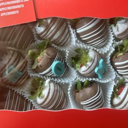 Apple Fruit Bouquets - One dozen chocolate covered strawberries