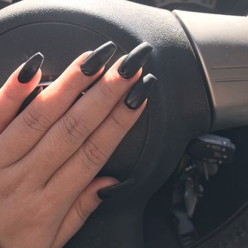 Dip nails - Coffin style nails. Gel with a matte top coat - Nail Salons Near Me - North Las Vegas, Nevada