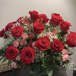 Two dozen long stem roses and carnations for a birthday Two dozen long stem roses and carnations for a birthday