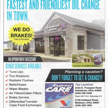 Valvoline Express Care - Auto Repair Near Me - ASHTABULA, Ohio Valvoline Express Care - Auto Repair Near Me - ASHTABULA, Ohio