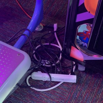 Monkey Joe's - Westheimer - Close up of extension cords into a surge protector. Kids can easily reach this. - Party & Event Planning Near Me - Houston, Texas Monkey Joe's - Westheimer - Close up of extension cords into a surge protector. Kids can easily reach this. - Party & Event Planning Near Me - Houston, Texas