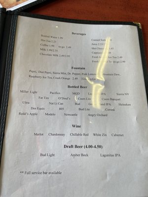 Menu photo 2 Knotty Pine Restaurant & Lounge Caliente, NV