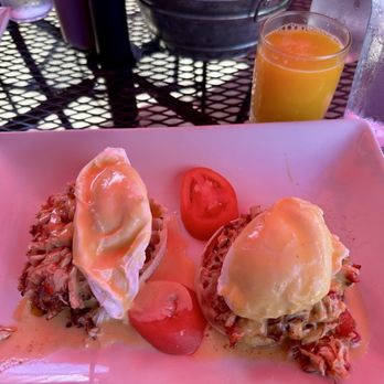 The Naked Egg Cafe - Crab Benedict (very tasty!), fresh squeezed OJ (very good!) - American Near Me - State College, Pennsylvania The Naked Egg Cafe - Crab Benedict (very tasty!), fresh squeezed OJ (very good!) - American Near Me - State College, Pennsylvania