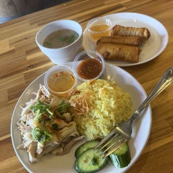 Kiyomi Ca Phe - Hainan chicken rice and side order of egg rolls - Coffee & Tea Near Me - San Francisco, California Kiyomi Ca Phe - Hainan chicken rice and side order of egg rolls - Coffee & Tea Near Me - San Francisco, California