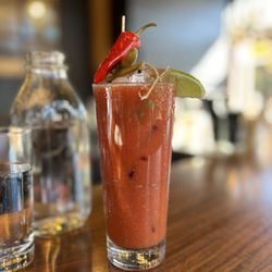 Fireside - Blood Mary made with their homemade Bloody Mary mix with a hint of chipotle