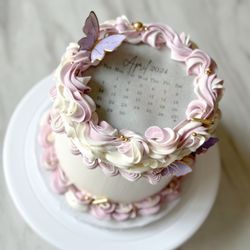 6" half size burn away butterfly cake