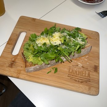 Carmela Coffee - BRiC - Arugula parm toast - Coffee & Tea Near Me - Boca Raton, Florida