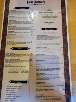 Menu photo 4 Penn Brewery Pittsburgh, PA