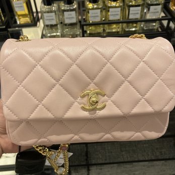 Chanel - Love my first Chanel light pink flap bag with rhinestones on the chain - Women's Clothing Near Me - Costa Mesa, California