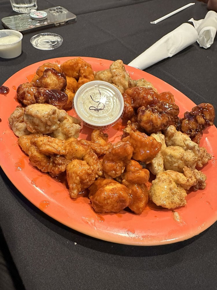 Grille 22 - Boneless wing sampler Pictures are always as presented. - food, boneless, oysters and mussels - New American Near Me - Guin, Alabama Grille 22 - Boneless wing sampler Pictures are always as presented. - food, boneless, oysters and mussels - New American Near Me - Guin, Alabama
