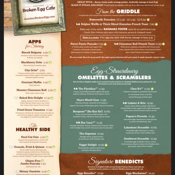 Another Broken Egg Cafe - Menu - Breakfast & Brunch Near Me - Shenandoah, Texas Another Broken Egg Cafe - Menu - Breakfast & Brunch Near Me - Shenandoah, Texas